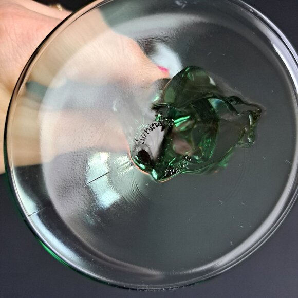 Siesta Margarita Glass 7" Green Cactus Stem Sleeping Man Mexican Style 4.5" Wide - Picture 11 of 12